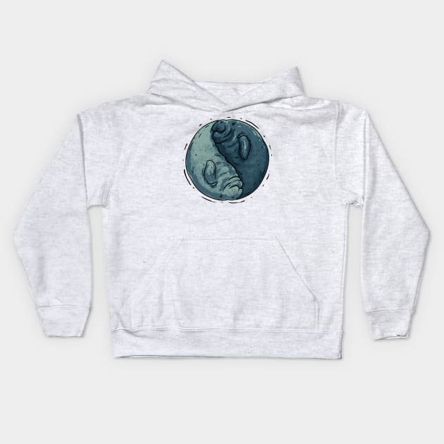 Manatee Yin and Yang Kids Hoodie by anycolordesigns